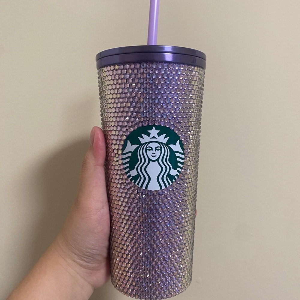 Starbucks Stainless Steel Bling Purple Rhinestone Cup